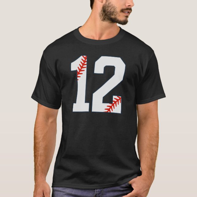 Número 12 de camiseta de béisbol (Anverso)