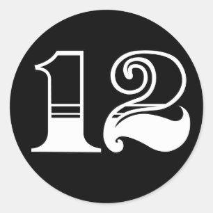 Número 12 pegatina