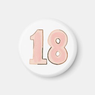 Número 18 imán en tonos de carne
