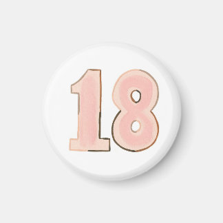 Número 18 imán en tonos de carne