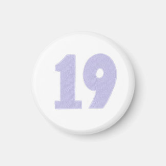 Número 19 en lavanda sobre imanes