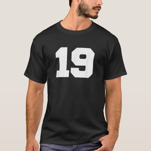 Número 19 Sports Jersey Player 19 Fan FRONT Print (Anverso)