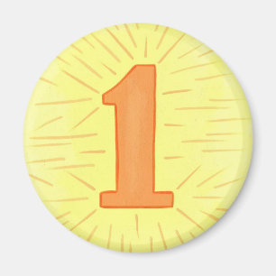 Número 1 en imanes Naranja y amarillo