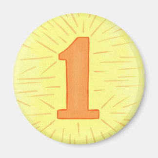Número 1 en imanes Naranja y amarillo