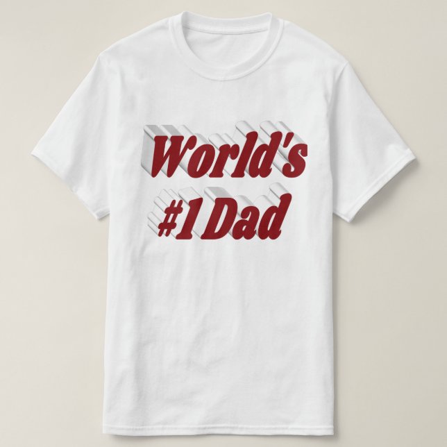 Número 1 Papá Padres Día Borgoña de texto Camiseta (Diseño del anverso)