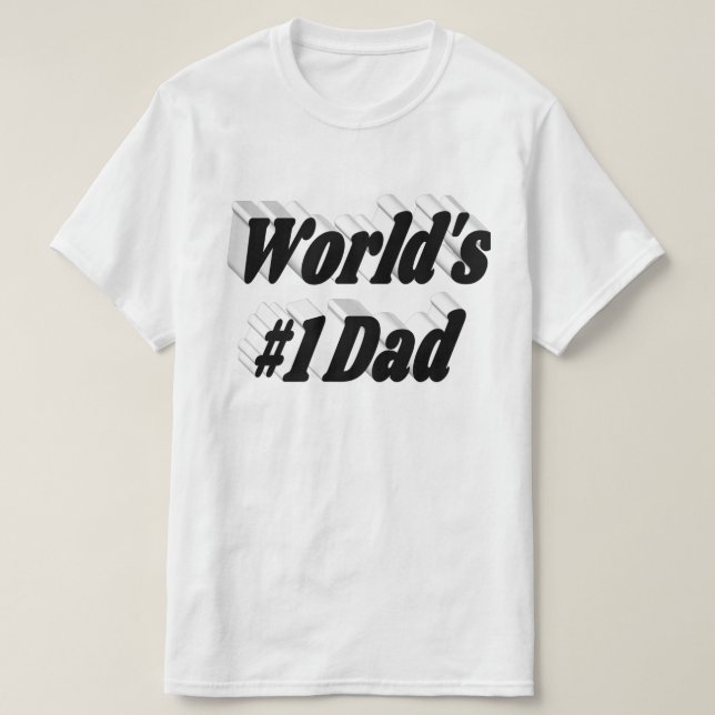 Número 1 Papá Padres Día de texto negro Camiseta (Diseño del anverso)