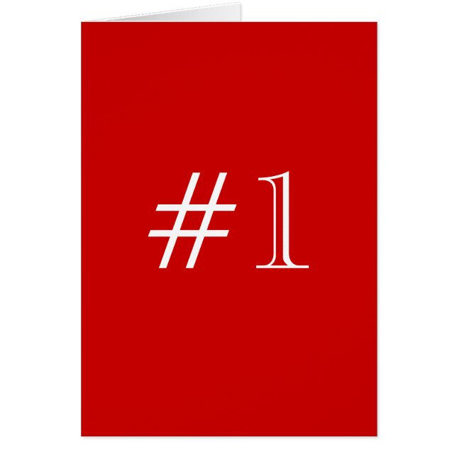 Número 1. rojo y blanco. Personalizado (Frente)