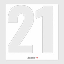 Número 21 Pegatina gris y blanco plateado