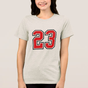 Número 23 de Jersey Rojo Negrita