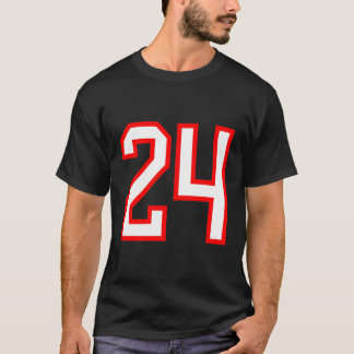 Número 24 del Deporte Rojo Blanco Jersey Lucky Núm