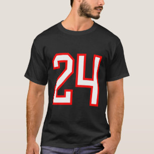 Número 24 del Deporte Rojo Blanco Jersey Lucky Núm