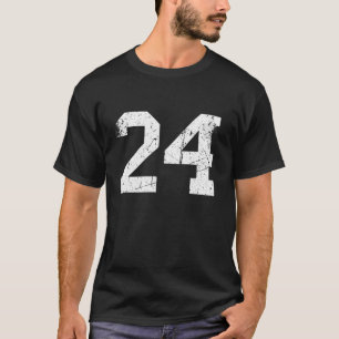 Número 24 Deportes Jersey Lucky Number Retro Vinta