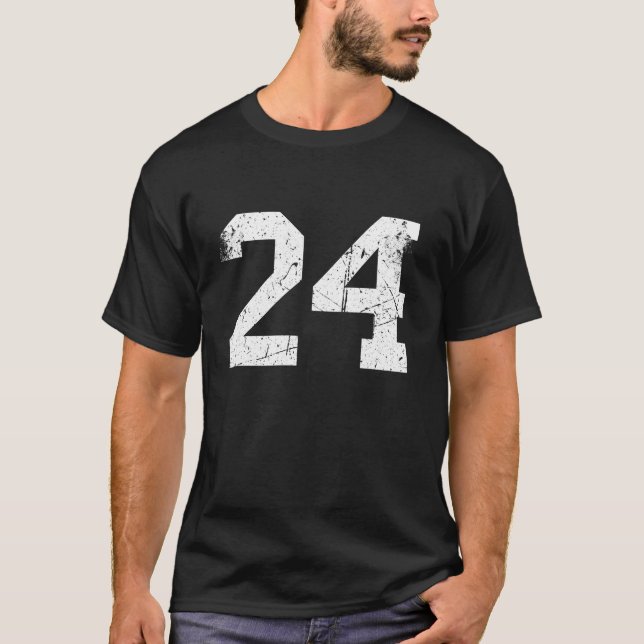Número 24 Deportes Jersey Lucky Number Retro Vinta (Anverso)