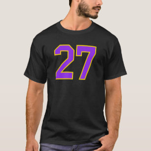 Número #27 Deportes Jersey Amarillo Morado Favorit