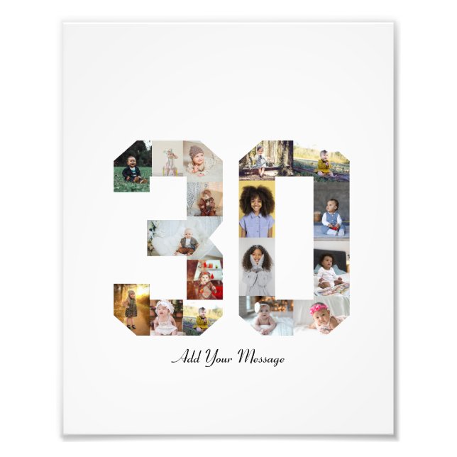 Número 30 Collage de fotos (Frente)