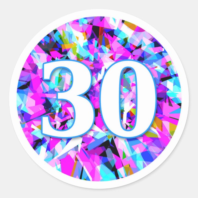 Número 30 - Pegatina de ronda (Anverso)