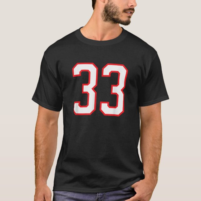 Número 33 Treinta y tres Jersey Blanco Rojo 33 (Anverso)