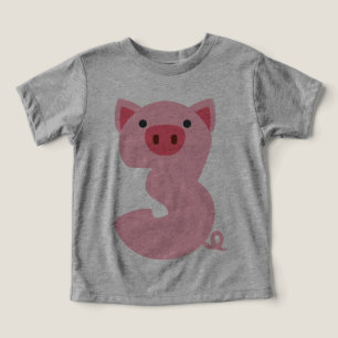 Número 3 Animales De Cerdo Temáticos Niños De 3 Añ