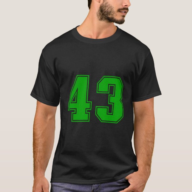 Número 43 Green Sports Fan Jersey (Anverso)