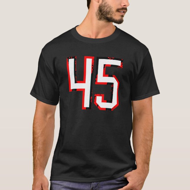 Número 45 White Red Sports Jersey Birthday Lucky N (Anverso)