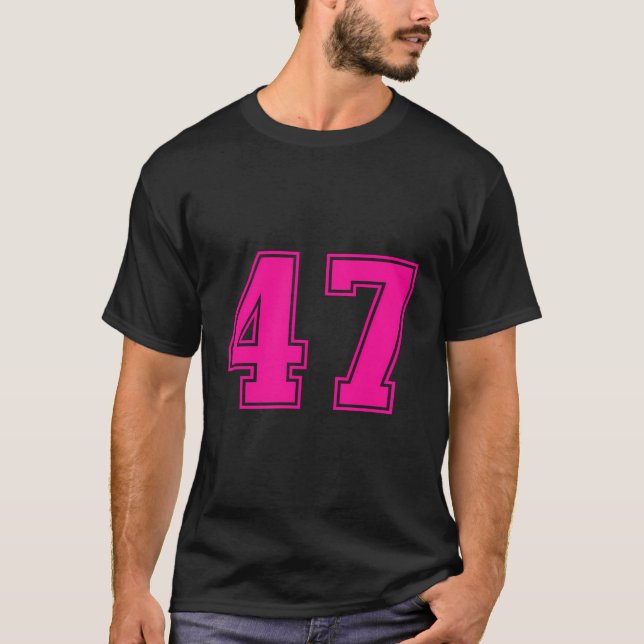 Número 47 de Jersey de Ventilador Deportivo Rosa (Anverso)