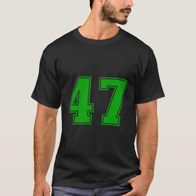Número 47 Green Sports Fan Jersey (Anverso)
