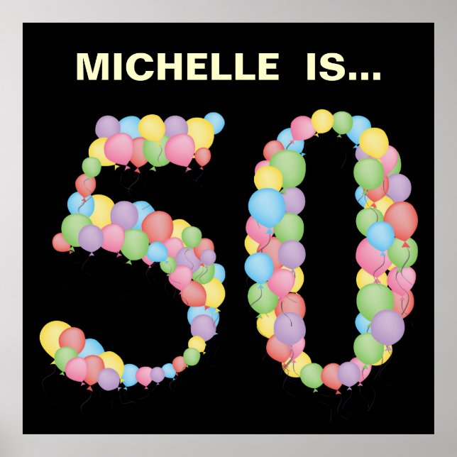 Número 50 50 globos Decoración de la fiesta de cum (Frente)