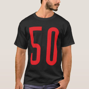 Número 50 de camiseta de fanáticos de los deportes