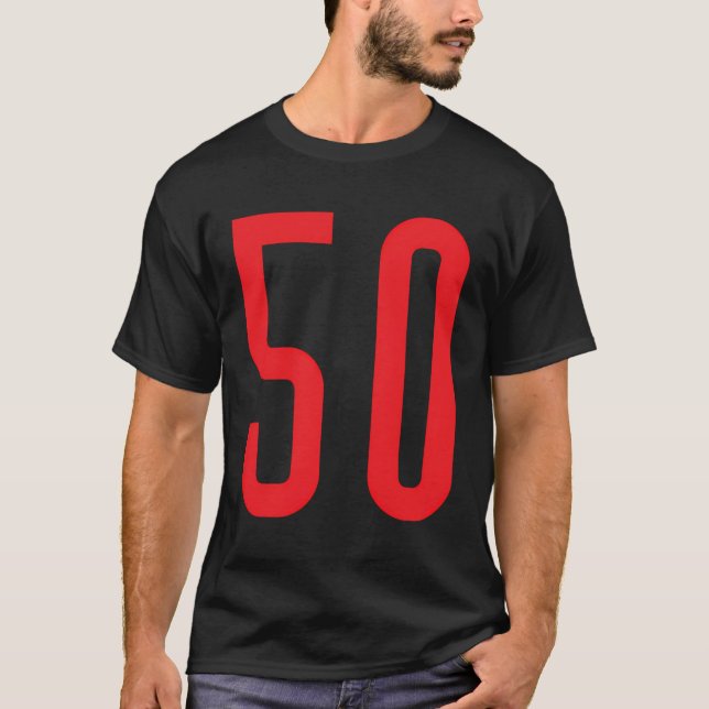 Número 50 de camiseta de fanáticos de los deportes (Anverso)