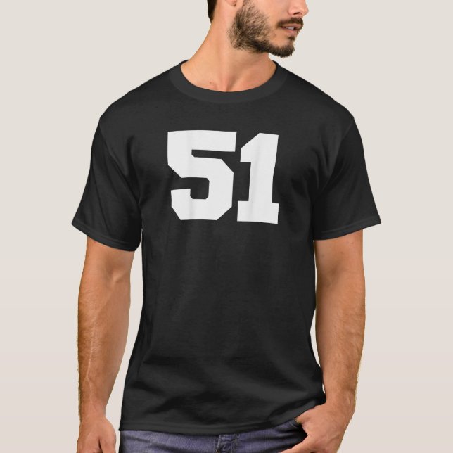 Número 51 Sports Jersey Player 51 Fan BACK PRINT V (Anverso)