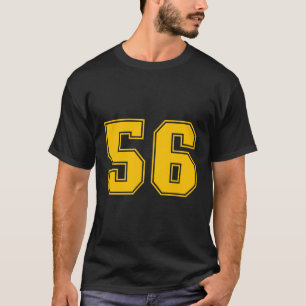 Número 56 de la camiseta del ventilador amarillo