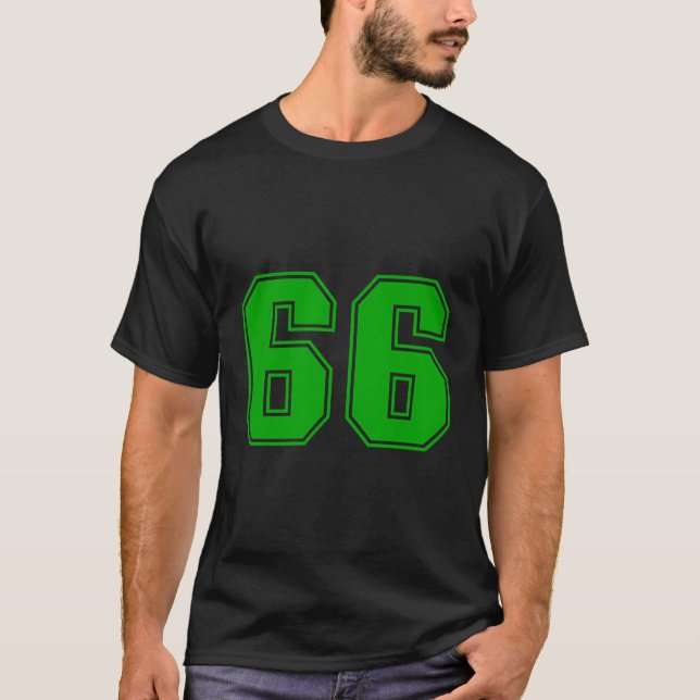 Número 66 Green Sports Fan Jersey (Anverso)