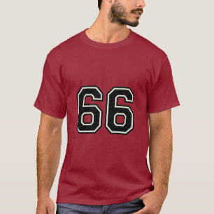 Número 66 Jersey Deportivo Varsity Cumpleaños 66