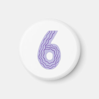 Número 6 imán con lavanda y púrpura