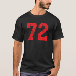 Número #72 Deportes Jersey Rojo Molesto Vintage Lu