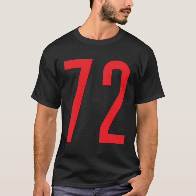 Número 72 Red Sports Fan Jersey (Anverso)