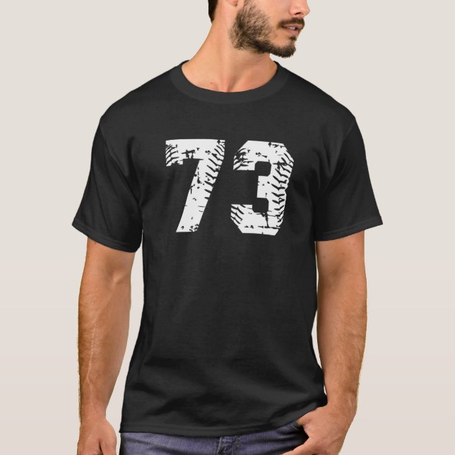 Número 73 de Softball Baseball Jersey Grunge Lucky (Anverso)