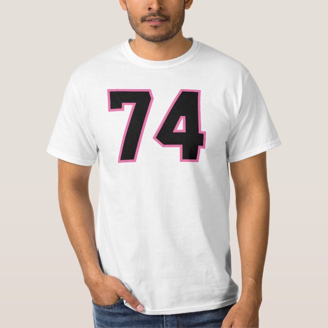 Número 74 Deportivo Jersey Rosa Negro Lucky No. (Anverso)
