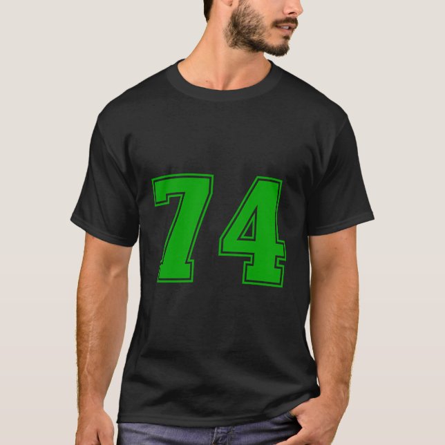 Número 74 Green Sports Fan Jersey (Anverso)