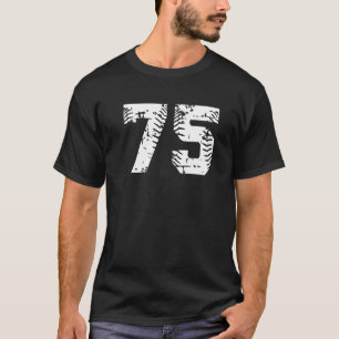 Número 75 de Softball Baseball Jersey Grunge Lucky