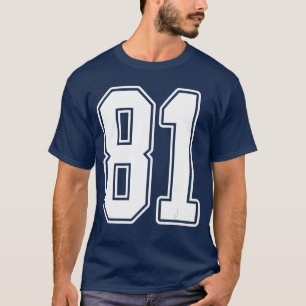 Número 81 Esquema Blanco Jersey Estilo Fanático de