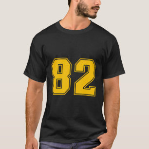 Número 82 de la camiseta del ventilador amarillo