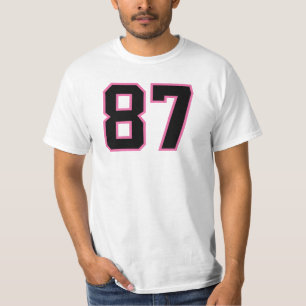 Número 87 Deportes Jersey Rosa Negro Lucky No.
