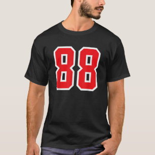 Número 88 Deportes Jersey Lucky No White Red 88th 