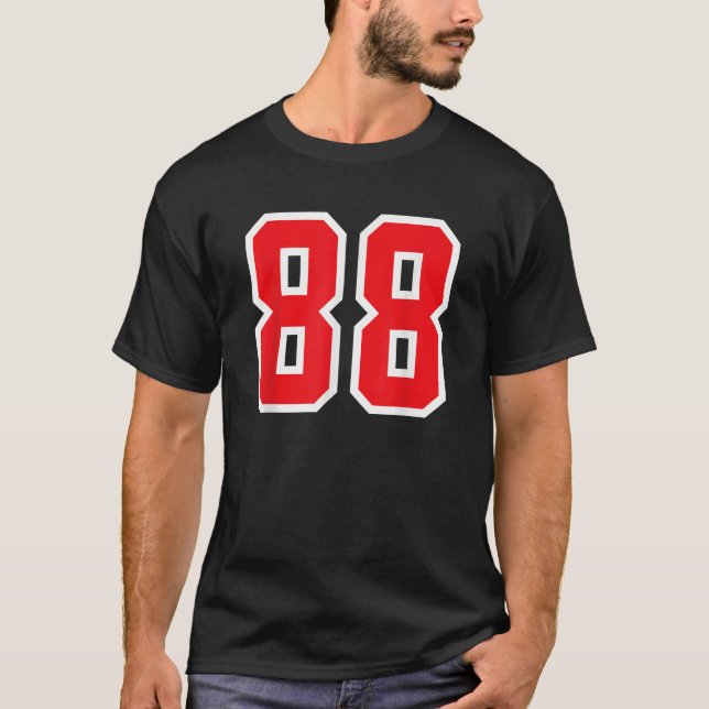 Número 88 Deportes Jersey Lucky No White Red 88th  (Anverso)