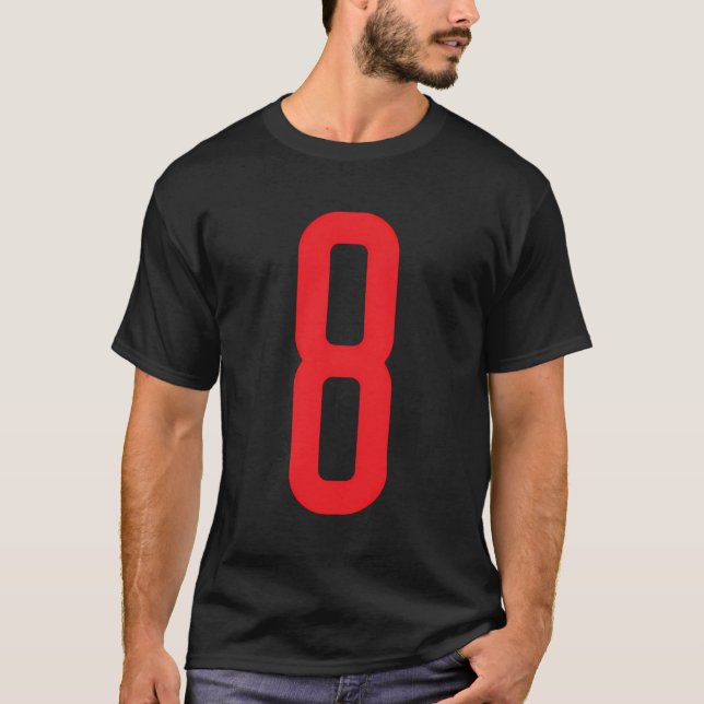 Número 8 de Jersey de fanáticos de los deportes ro (Anverso)