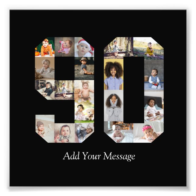 Número 90 Collage de fotos (Frente)