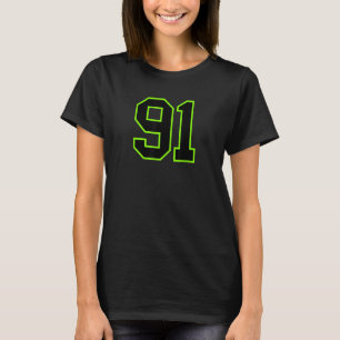 Número 91 Deportes Jersey Verde Negro Luck Favorit