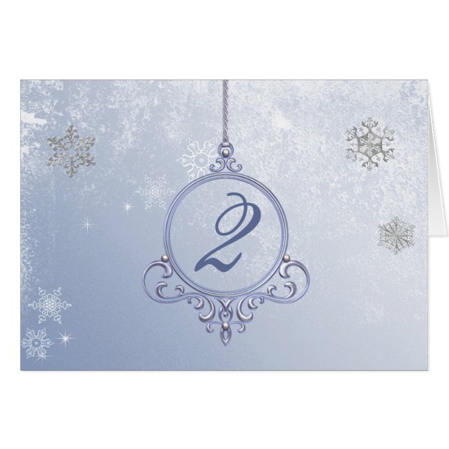 Número azul elegante de la tabla de la recepción (Anverso (Horizontal))