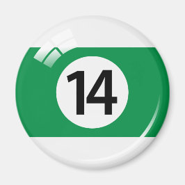 Número catorce imán de refrigerador de bolas de bi